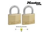 2 cadenas laiton massif 40mm avec anse 140EURT Masterlock