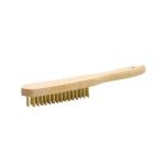 Brosse manuelle en bois avec manche en fil de fer en acier laitonné 13725