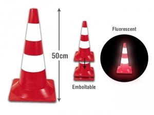 Cône de signalisation 50cm en plastique