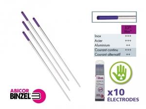 Électrodes Tungstene E3 Lilas Binzel en étui de 10 pièces