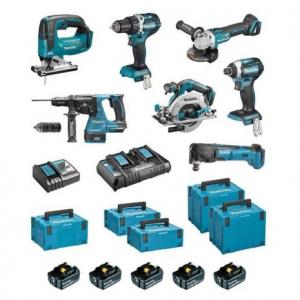 Ensemble de 7 machines (DDF484+DTD154+DGA506+DHS680+DHR243+DTM51+DJV182) DLX7014PTJ MAKITA