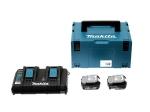 Pack Energie 18V 2 batteries 5Ah + chargeur double Makita