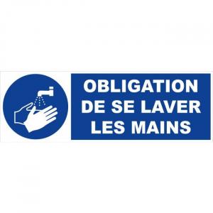 Panneau rigide 450x150mm "Obligation de se laver les mains"