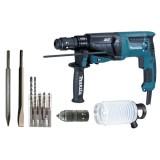 Perfo-burineur SDS Plus 800 W 26 mm (coffret alu + kit d'accessoires)Makita