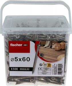 seau vis terrasses 5x60 inox A2 500 pièces - 569109 FISCHER