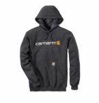 Sweat Signature Logo Hooded Carbon Heather Carhartt