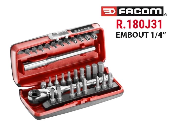 Coffret de serrage 1/4 avec embouts (38 pcs) - FACOM R360