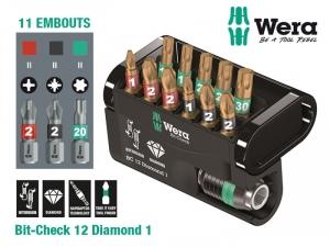 Coffret 11 embouts + porte embouts Bit-Check 12 Diamond 1 Wera