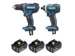 Ensemble de 2 machines 18V Li-Ion 3Ah 3 batteries DLX2127J1 Makita