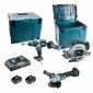 Ensemble de 3 machines 18 V Li-Ion 5 Ah (DHP481 + DGA506 + DHS680) DLX3095PTJ MAKITA