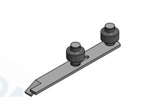 Guide réglable à scellement horizontal avec 2 olives ø 45mm