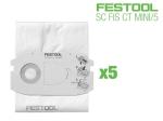 Lot de 5 sacs filtre SELFCLEAN SC FIS-CT MINI/5 Festool