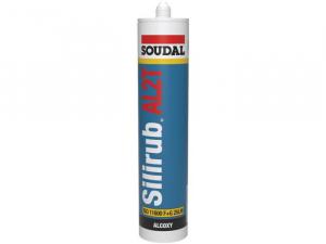 mastic silicone neutre blanc peau lente SILIRUB AL2T TRANSP 300ml - 120648 - Soudal