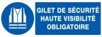 Panneau gilet de sécurité haute visibilité obligatoire 330x200mm - 621513 Sofop