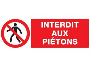 Panneau "interdit aux piétons" 330x120mm - 626201