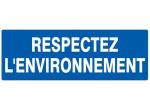 Panneau "respectez l'environnement" 330x120mm - 626649