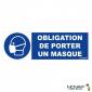 Panneau rigide 450x150mm "Obligation de porter un masque"