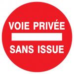 Panneau voie privée sans issue diamètre 300mm - 622221 Sofop