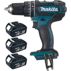 Perceuse visseuse à percussion 18 V Li-Ion 4 Ah Ø 13 mm (3 batteries)Makita