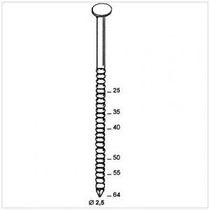 Pointes en rouleaux 16° Coils S 25x25 annelé galva HDG