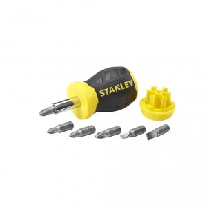 Tournevis porte-embouts boule + 6 embouts Stanley - 0-66-357