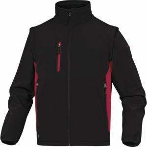 Veste Softshell Mysen Noir et Rouge manches amovibles