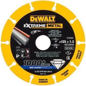 Disque Extreme Métal 125 x x 22.23 x 1.3 mm - DT40252-QZ DEWALT