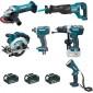 Ensemble de 6 machines 18 V Li-Ion 4 Ah MAKITA