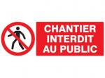 Panneau chantier interdit au public 330x200mm - 621283