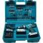 Perceuse visseuse à percussion 18 V Li-Ion 1,3 Ah Ø 13 mm ( kit d'accessoires)Makita