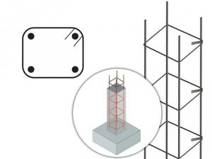 Armature Béton Poteaux 4 fils Ø10