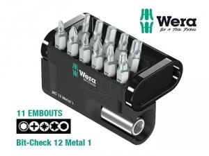 Coffret 11 embouts + porte embouts Bit-Check 12 Metal 1 Wera