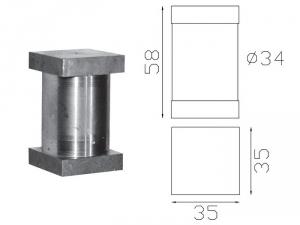 Gond portails ouvrant pour tube de 35 mm