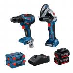 PACK 2 OUTILS: GSR 18V-55 + GWS + 2x4Ah+ 2 L-Boxx + GAL 18V40 - 0615990M2H - Bosch