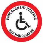 Panneau emplacement réservé aux handicapés diamètre 300mm - 622266 Sofop