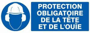 Panneau protection obligatoire de la tête et de l’ouïe 330 x 200 mm - 621505 Sofop