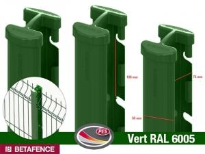 Poteau Quixolid Plus vert à encoche pour panneaux clôture Betafence