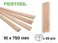 Tenons DOMINO en hêtre D 10x750 (28 pièces)