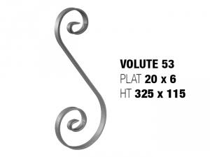 Volute asymétrique 53 Plat 20x6 Ht325x120