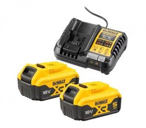 Pack 2 batteries XR 18V 5Ah Li-Ion + chargeur - DCB1104P2-QW DEWALT