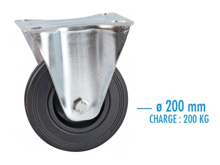 Roulette fixe sur platine roue althane charges moyennes Fortainer diamètre  100 mm charge 200 kg - Le Temps des Travaux