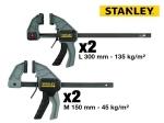 Lot de 4 serre-joints fonction écarteur 1 main Stanley