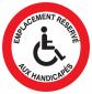 Panneau emplacement réservé aux handicapés diamètre 300mm - 622266 Sofop