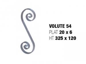 Volute symétrique 54 Plat 20x6 Ht365x120